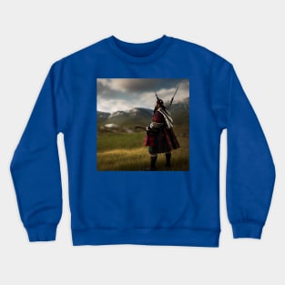 Scottish Highlander in Clan Tartan Crewneck Sweatshirt